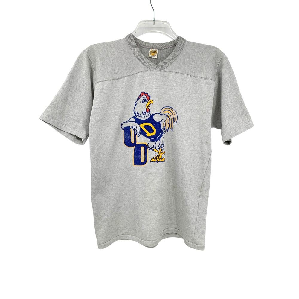 Vintage 80's Velva Sheen Shirt University of Delaware Fighting Hens Mens M